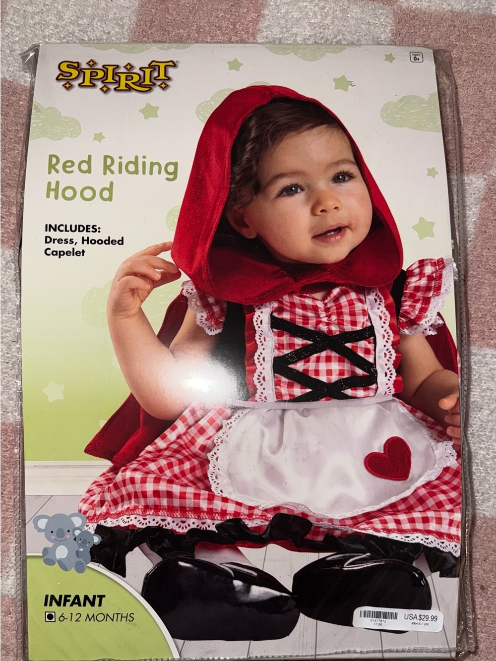 Spirit Red Riding Hood Infant Costume - Red & White